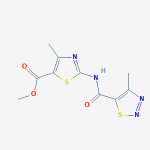 molecular formula C10H10N4O3S2 B11351555 Methyl 4-methyl-2-{[(4-methyl-1,2,3-thiadiazol-5-yl)carbonyl]amino}-1,3-thiazole-5-carboxylate 