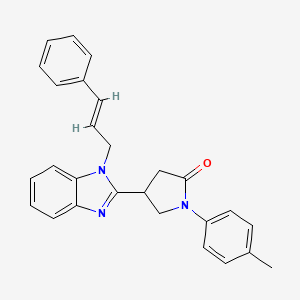 1-(4-methylphenyl)-4-{1-[(2E)-3-phenylprop-2-en-1-yl]-1H-benzimidazol-2-yl}pyrrolidin-2-one