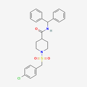 1-[(4-chlorobenzyl)sulfonyl]-N-(diphenylmethyl)piperidine-4-carboxamide