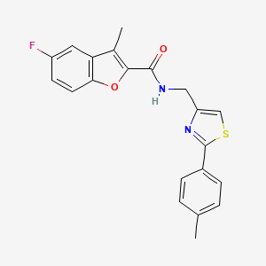 5-fluoro-3-methyl-N-{[2-(4-methylphenyl)-1,3-thiazol-4-yl]methyl}-1-benzofuran-2-carboxamide