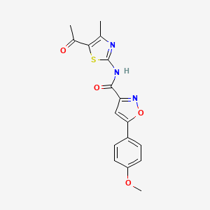 molecular formula C17H15N3O4S B11351611 N-(5-acetyl-4-methyl-1,3-thiazol-2-yl)-5-(4-methoxyphenyl)-1,2-oxazole-3-carboxamide 