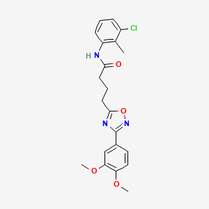 molecular formula C21H22ClN3O4 B11351612 N-(3-chloro-2-methylphenyl)-4-[3-(3,4-dimethoxyphenyl)-1,2,4-oxadiazol-5-yl]butanamide 