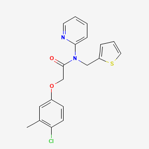 2-(4-chloro-3-methylphenoxy)-N-(pyridin-2-yl)-N-(thiophen-2-ylmethyl)acetamide