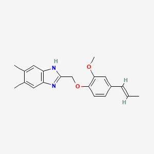 2-({2-methoxy-4-[(1E)-prop-1-en-1-yl]phenoxy}methyl)-5,6-dimethyl-1H-benzimidazole