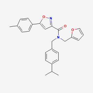 N-(furan-2-ylmethyl)-5-(4-methylphenyl)-N-[4-(propan-2-yl)benzyl]-1,2-oxazole-3-carboxamide