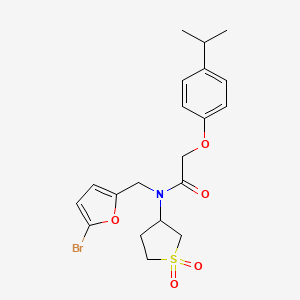 molecular formula C20H24BrNO5S B11351666 N-[(5-bromofuran-2-yl)methyl]-N-(1,1-dioxidotetrahydrothiophen-3-yl)-2-[4-(propan-2-yl)phenoxy]acetamide 