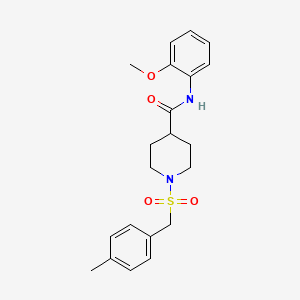 molecular formula C21H26N2O4S B11351680 N-(2-methoxyphenyl)-1-[(4-methylbenzyl)sulfonyl]piperidine-4-carboxamide 