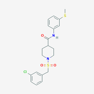 1-[(3-chlorobenzyl)sulfonyl]-N-[3-(methylsulfanyl)phenyl]piperidine-4-carboxamide