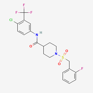 N-[4-chloro-3-(trifluoromethyl)phenyl]-1-[(2-fluorobenzyl)sulfonyl]piperidine-4-carboxamide