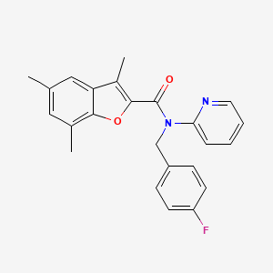 N-(4-fluorobenzyl)-3,5,7-trimethyl-N-(pyridin-2-yl)-1-benzofuran-2-carboxamide