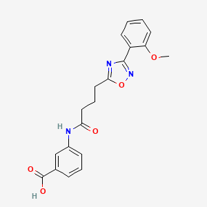 molecular formula C20H19N3O5 B11351733 3-({4-[3-(2-Methoxyphenyl)-1,2,4-oxadiazol-5-yl]butanoyl}amino)benzoic acid 