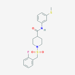 1-[(2-fluorobenzyl)sulfonyl]-N-[3-(methylsulfanyl)phenyl]piperidine-4-carboxamide