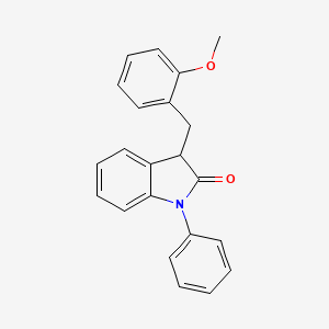 molecular formula C22H19NO2 B11351749 3-(2-methoxybenzyl)-1-phenyl-1,3-dihydro-2H-indol-2-one 