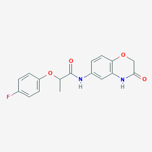 2-(4-fluorophenoxy)-N-(3-oxo-3,4-dihydro-2H-1,4-benzoxazin-6-yl)propanamide