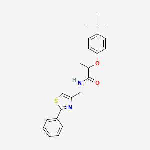 2-(4-tert-butylphenoxy)-N-[(2-phenyl-1,3-thiazol-4-yl)methyl]propanamide