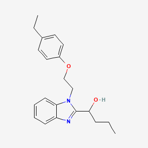 molecular formula C21H26N2O2 B11351817 1-{1-[2-(4-ethylphenoxy)ethyl]-1H-benzimidazol-2-yl}butan-1-ol 