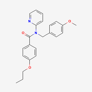 molecular formula C23H24N2O3 B11351849 N-(4-methoxybenzyl)-4-propoxy-N-(pyridin-2-yl)benzamide 