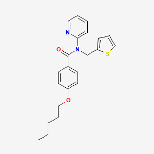 4-(pentyloxy)-N-(pyridin-2-yl)-N-(thiophen-2-ylmethyl)benzamide