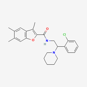 molecular formula C25H29ClN2O2 B11351876 N-[2-(2-chlorophenyl)-2-(piperidin-1-yl)ethyl]-3,5,6-trimethyl-1-benzofuran-2-carboxamide 