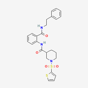 N-{2-[(2-phenylethyl)carbamoyl]phenyl}-1-(thiophen-2-ylsulfonyl)piperidine-3-carboxamide