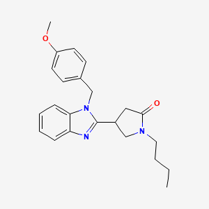 molecular formula C23H27N3O2 B11351932 1-butyl-4-[1-(4-methoxybenzyl)-1H-benzimidazol-2-yl]pyrrolidin-2-one 