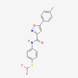 N-{4-[(difluoromethyl)sulfanyl]phenyl}-5-(4-methylphenyl)-1,2-oxazole-3-carboxamide