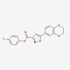 4-Fluorophenyl 5-(2,3-dihydro-1,4-benzodioxin-6-yl)-1,2-oxazole-3-carboxylate