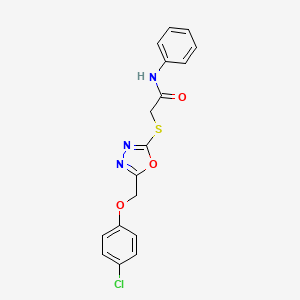 2-({5-[(4-chlorophenoxy)methyl]-1,3,4-oxadiazol-2-yl}sulfanyl)-N-phenylacetamide