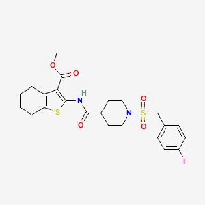 molecular formula C23H27FN2O5S2 B11351996 Methyl 2-[({1-[(4-fluorobenzyl)sulfonyl]piperidin-4-yl}carbonyl)amino]-4,5,6,7-tetrahydro-1-benzothiophene-3-carboxylate 