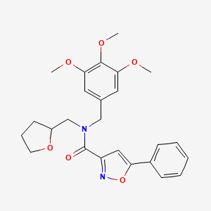 molecular formula C25H28N2O6 B11352000 5-phenyl-N-(tetrahydrofuran-2-ylmethyl)-N-(3,4,5-trimethoxybenzyl)-1,2-oxazole-3-carboxamide 