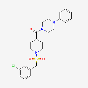 {1-[(3-Chlorobenzyl)sulfonyl]piperidin-4-yl}(4-phenylpiperazin-1-yl)methanone