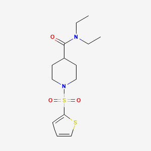 molecular formula C14H22N2O3S2 B11352029 N,N-diethyl-1-(thiophene-2-sulfonyl)piperidine-4-carboxamide 