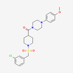 {1-[(3-Chlorobenzyl)sulfonyl]piperidin-4-yl}[4-(4-methoxyphenyl)piperazin-1-yl]methanone