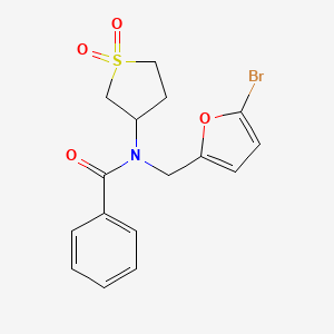 molecular formula C16H16BrNO4S B11352035 N-[(5-bromofuran-2-yl)methyl]-N-(1,1-dioxidotetrahydrothiophen-3-yl)benzamide 