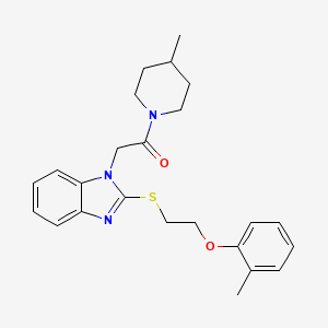 2-(2-{[2-(2-methylphenoxy)ethyl]sulfanyl}-1H-benzimidazol-1-yl)-1-(4-methylpiperidin-1-yl)ethanone