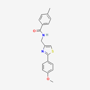 molecular formula C19H18N2O2S B11352064 N-{[2-(4-methoxyphenyl)-1,3-thiazol-4-yl]methyl}-4-methylbenzamide 