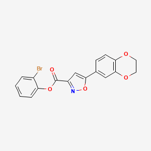 2-Bromophenyl 5-(2,3-dihydro-1,4-benzodioxin-6-yl)-1,2-oxazole-3-carboxylate