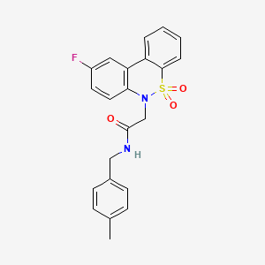 2-(9-fluoro-5,5-dioxido-6H-dibenzo[c,e][1,2]thiazin-6-yl)-N-(4-methylbenzyl)acetamide