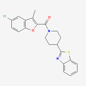 molecular formula C22H19ClN2O2S B11352123 [4-(1,3-Benzothiazol-2-yl)piperidin-1-yl](5-chloro-3-methyl-1-benzofuran-2-yl)methanone 