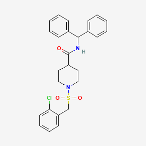 molecular formula C26H27ClN2O3S B11352154 1-[(2-chlorobenzyl)sulfonyl]-N-(diphenylmethyl)piperidine-4-carboxamide 