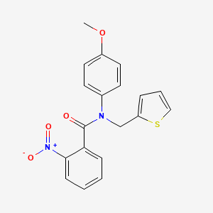 molecular formula C19H16N2O4S B11352165 N-(4-methoxyphenyl)-2-nitro-N-(thiophen-2-ylmethyl)benzamide 