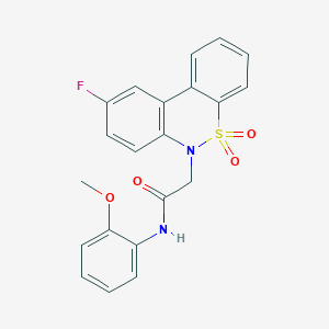 2-(9-fluoro-5,5-dioxido-6H-dibenzo[c,e][1,2]thiazin-6-yl)-N-(2-methoxyphenyl)acetamide