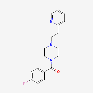 molecular formula C18H20FN3O B11352185 (4-Fluorophenyl){4-[2-(pyridin-2-yl)ethyl]piperazin-1-yl}methanone 