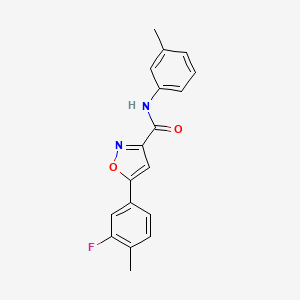 molecular formula C18H15FN2O2 B11352199 5-(3-fluoro-4-methylphenyl)-N-(3-methylphenyl)-1,2-oxazole-3-carboxamide 