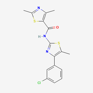 molecular formula C16H14ClN3OS2 B11352207 N-[4-(3-chlorophenyl)-5-methyl-1,3-thiazol-2-yl]-2,4-dimethyl-1,3-thiazole-5-carboxamide 