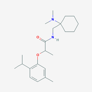 molecular formula C22H36N2O2 B11352220 N-{[1-(dimethylamino)cyclohexyl]methyl}-2-[5-methyl-2-(propan-2-yl)phenoxy]propanamide 