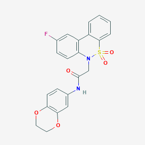 N-(2,3-dihydro-1,4-benzodioxin-6-yl)-2-(9-fluoro-5,5-dioxido-6H-dibenzo[c,e][1,2]thiazin-6-yl)acetamide