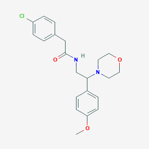 molecular formula C21H25ClN2O3 B11352249 2-(4-chlorophenyl)-N-[2-(4-methoxyphenyl)-2-(morpholin-4-yl)ethyl]acetamide 