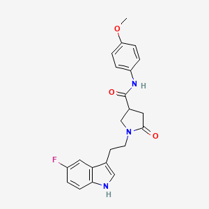 molecular formula C22H22FN3O3 B11352266 1-[2-(5-fluoro-1H-indol-3-yl)ethyl]-N-(4-methoxyphenyl)-5-oxopyrrolidine-3-carboxamide 