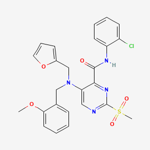 N-(2-chlorophenyl)-5-[(furan-2-ylmethyl)(2-methoxybenzyl)amino]-2-(methylsulfonyl)pyrimidine-4-carboxamide